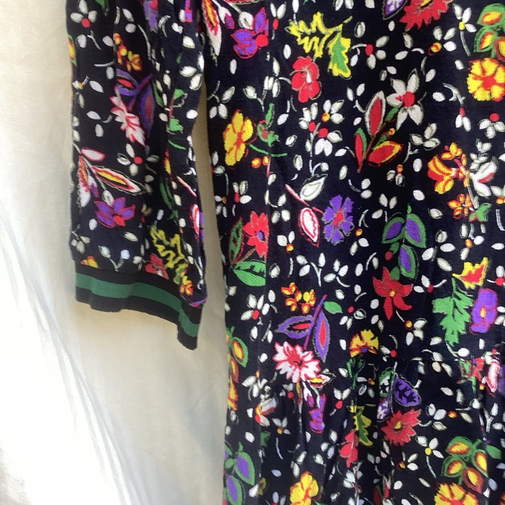 Zara Trafaluc black floral long sleeve mini dress, size medium - Picture 2 of 10